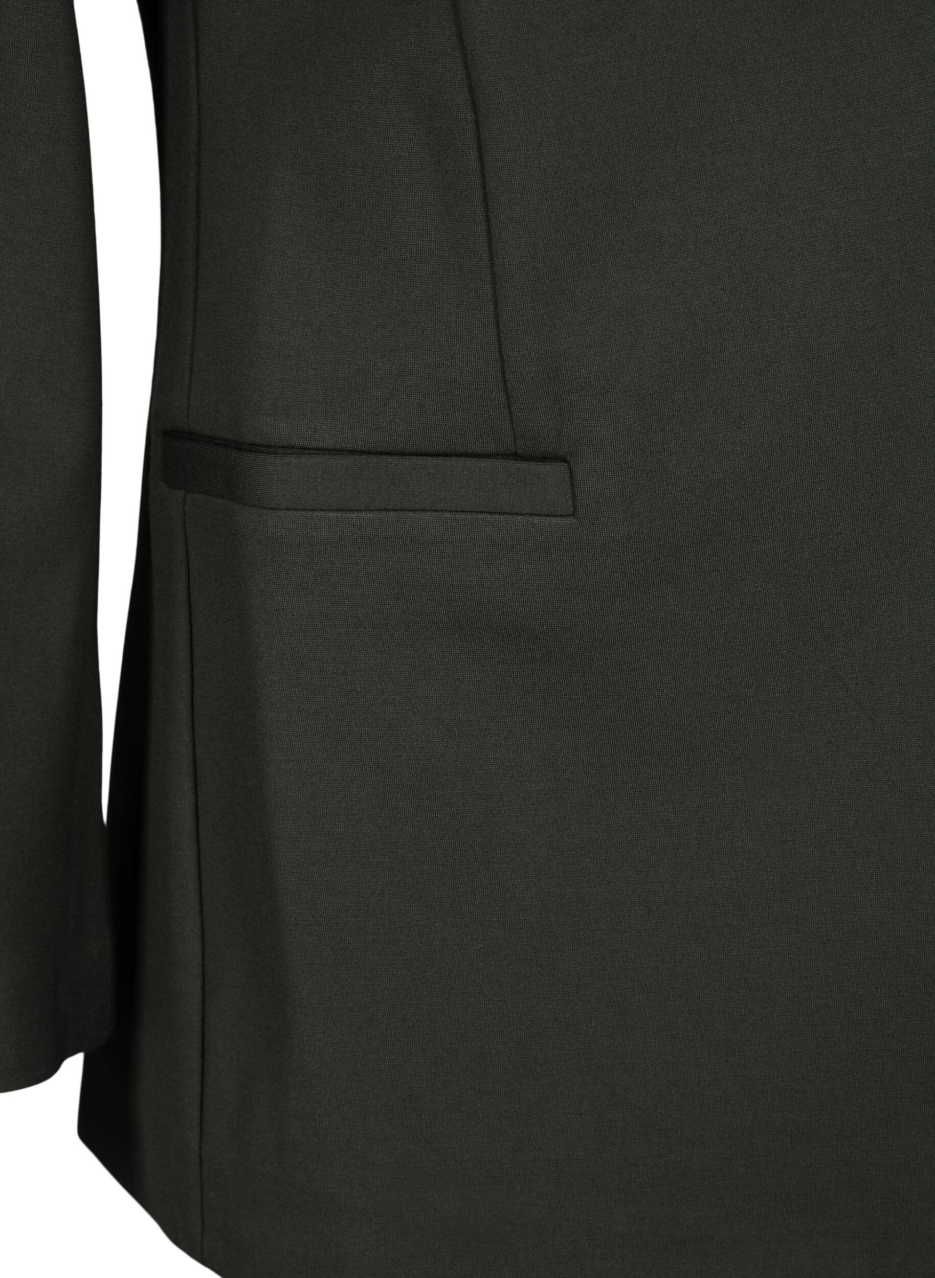 Zizzi Enkel blazer med knaplukning, Gr&oslash;n, Packshot image number 3