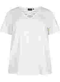 T-shirt med v-udskæring og krydsdetalje