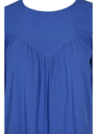 Bluse i viskose med a-shape, Dazzling Blue, Packshot image number 2