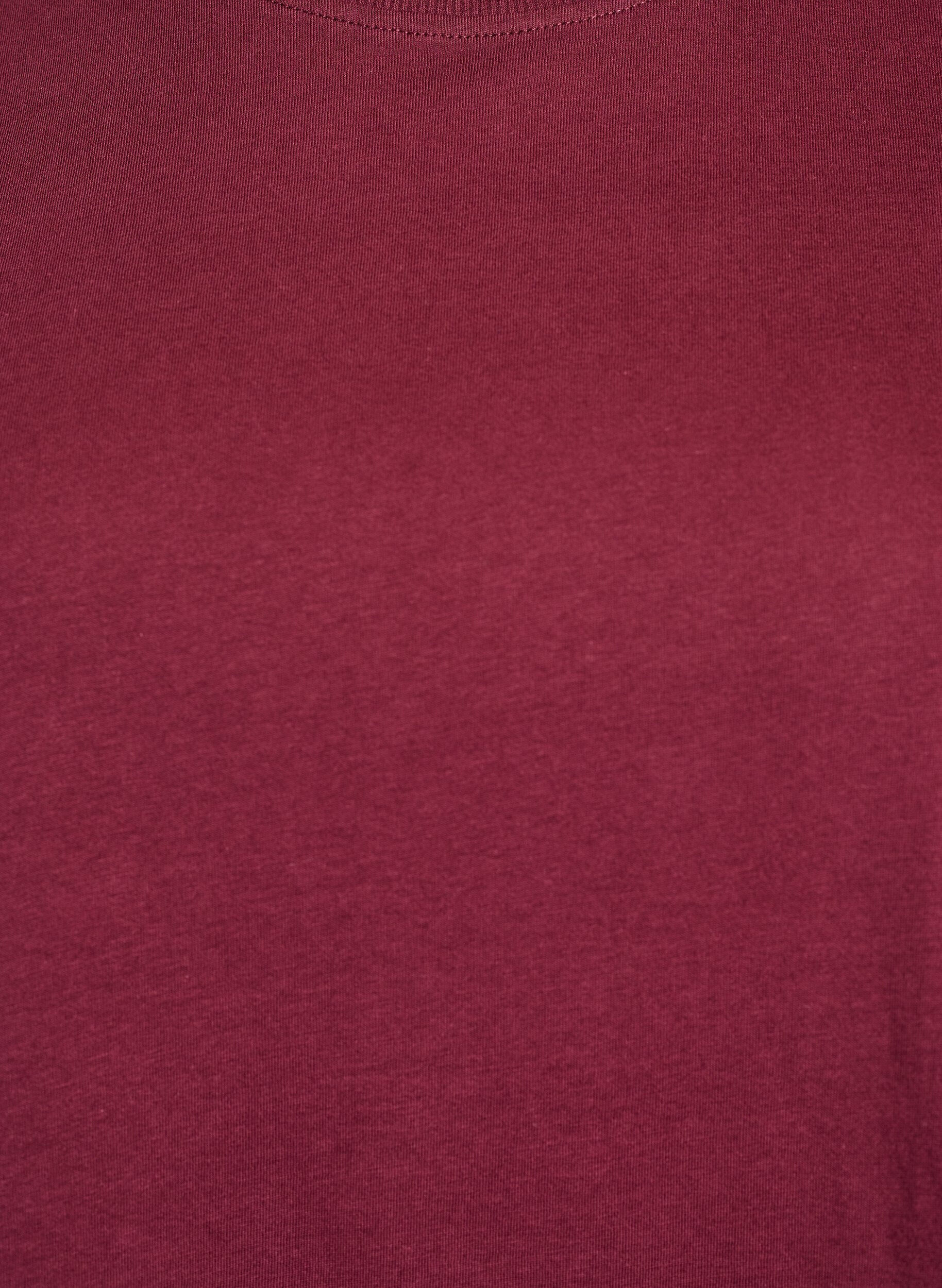 ZizziBasis t-shirt i bomuld med rund hals., M&oslash;rk Bordeaux, Packshot image number 2