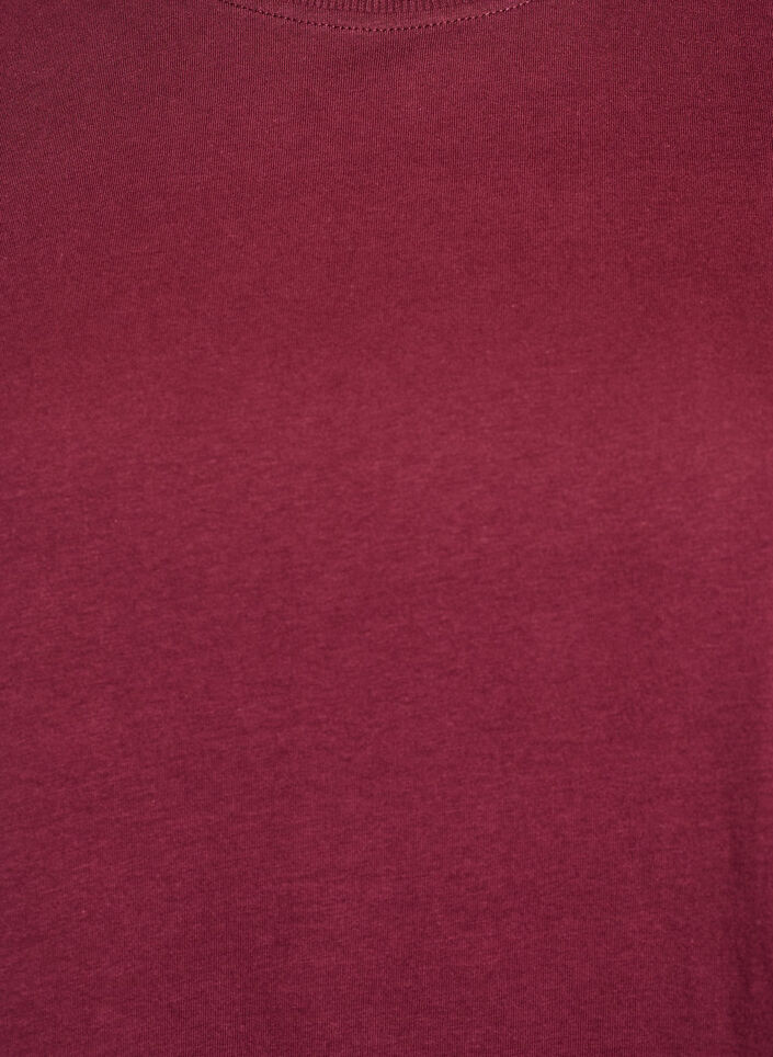 Basis t-shirt i bomuld med rund hals., M&oslash;rk Bordeaux, Packshot image number 2