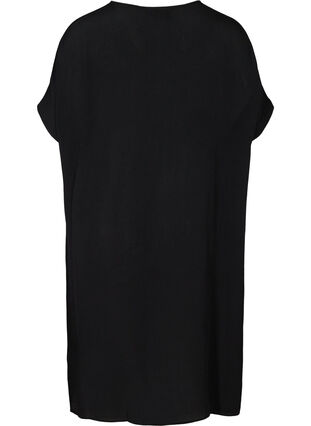 Kortærmet viskose kjole , Black, Packshot image number 1