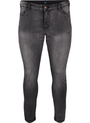 Viona jeans med regulær talje, Dark Grey Denim, Packshot image number 0