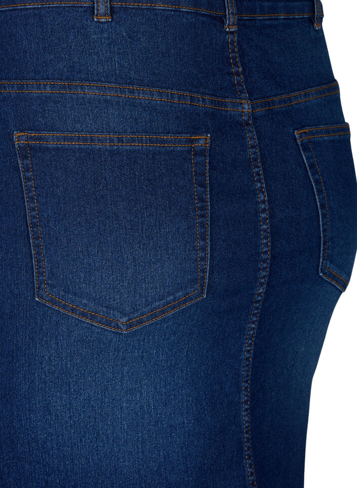 FLASH - Tætsiddende denim nederdel, Blå, Packshot image number 3