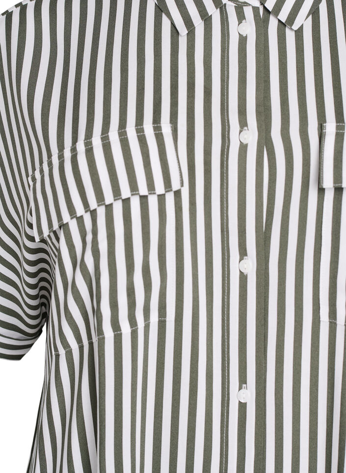 Lang skjortekjole med korte &aelig;rmer, Gr&oslash;n, Packshot image number 2