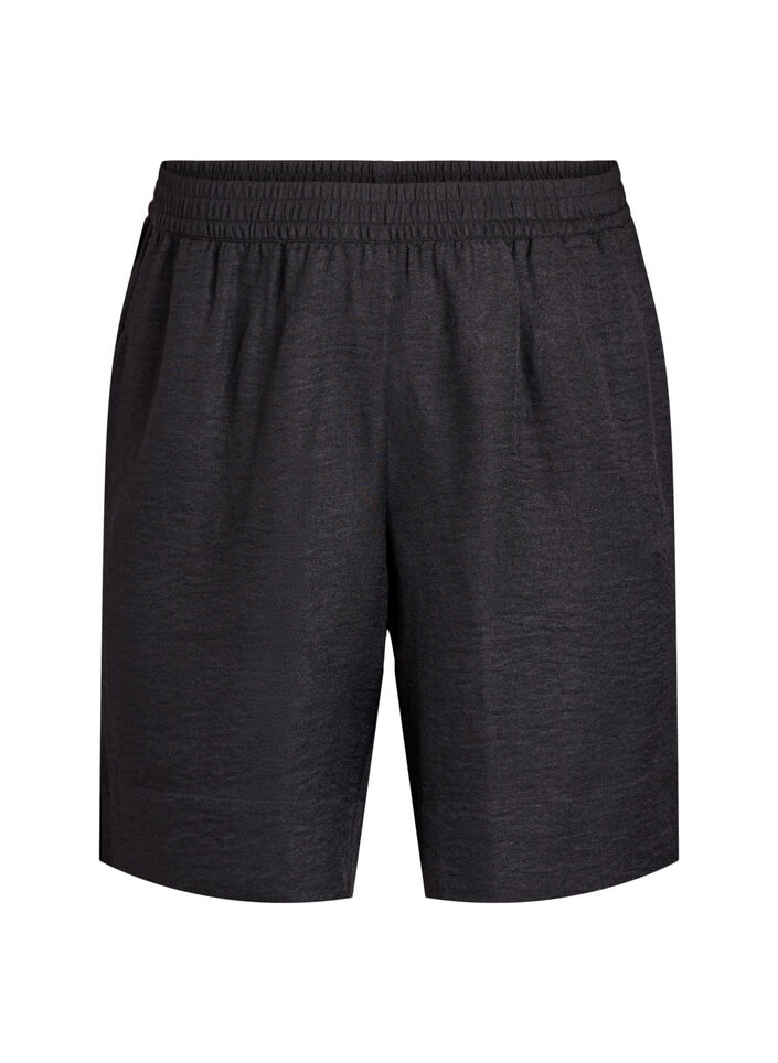 Shorts med lommer og høj talje, Sort, Packshot image number 0