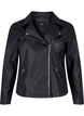 Bikerjakke i imiteret l&aelig;der , Sort, Packshot image number 0