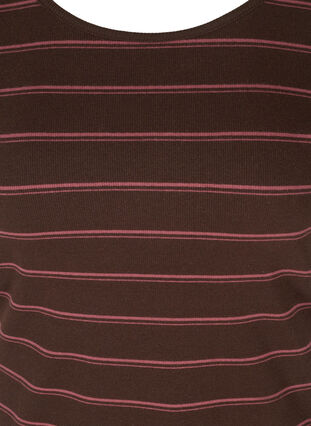 Stribet bomulds t-shirt i rib, Mole Stripe, Packshot image number 2