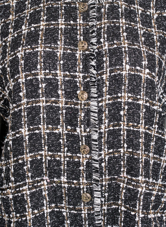Ternet vest med dekorative knapper, Sort, Packshot image number 2