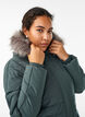 Vandafvisende parka med hætte og imiteret pelskant, Grøn, Model image number 3