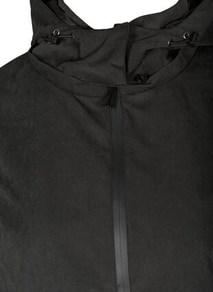 Vandtæt jakke med hætte og justerbar talje, Black, Packshot image number 2