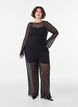 Transparent blondebluse med lange &aelig;rmer, Sort, Model image number 1