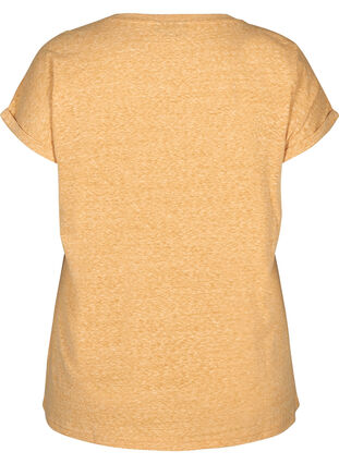 Meleret bomulds t-shirt, Mineral Yellow Mélange, Packshot image number 1