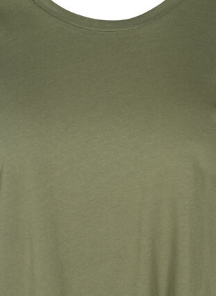 T-shirt med knapper i økologisk bomuld, Thyme, Packshot image number 2