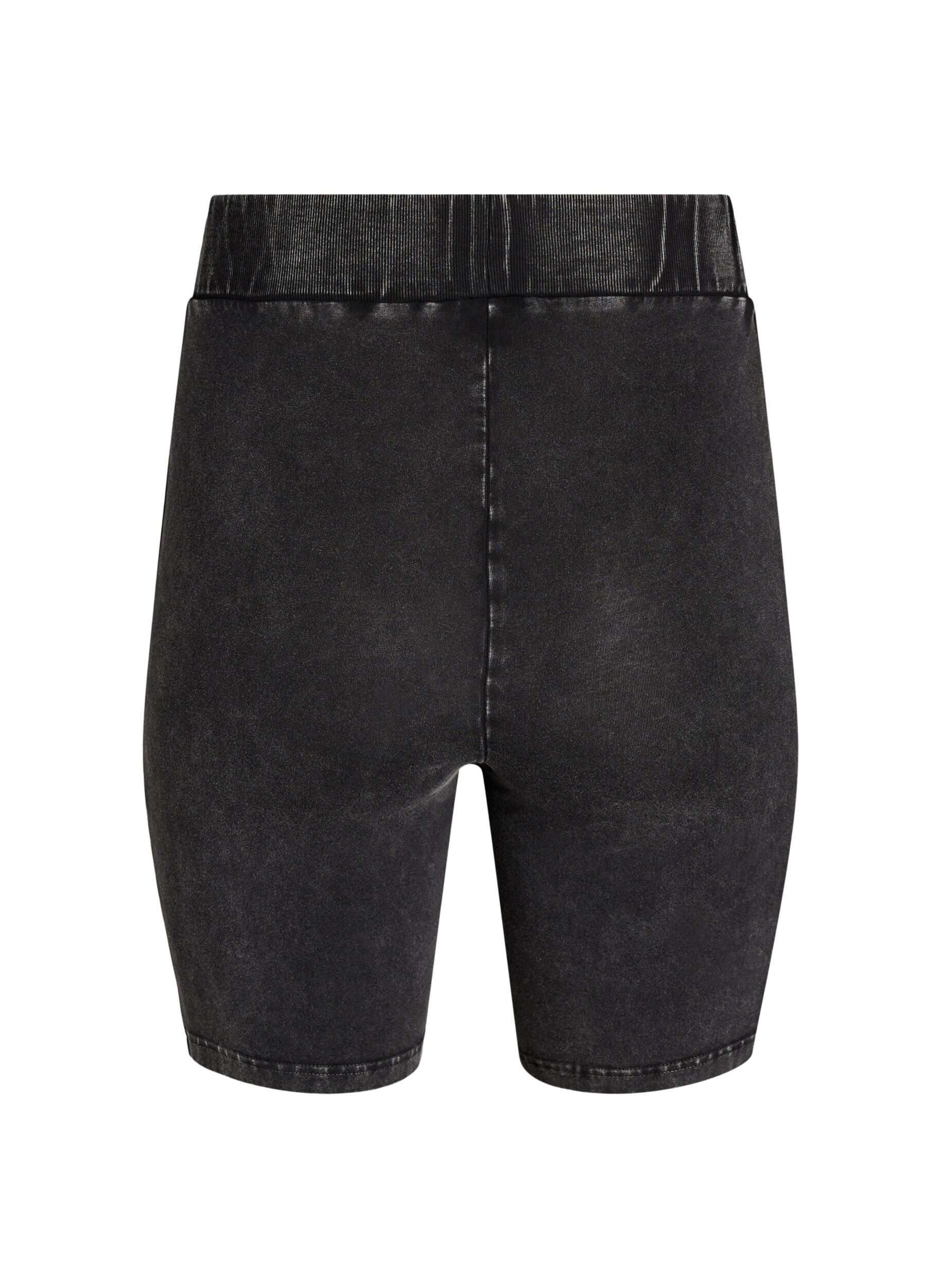 Zizzi T&aelig;tsiddende jerseyshorts med washed effekt, Sort, Packshot image number 1