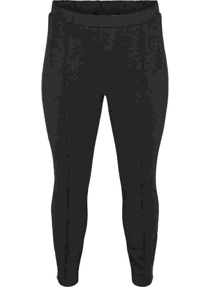 7/8 leggings med dekorative sømme, Black