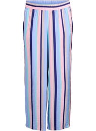 L&oslash;se viskosebukser med striber, Bl&aring;