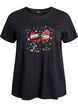 Jule t-shirt i &oslash;kologisk bomuld, Sort, Packshot image number 0