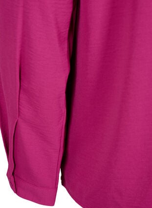 Bluse med lange ærmer og blondedetalje, Festival Fuchsia, Packshot image number 3