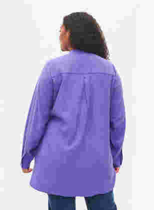 Lang skjorte med color-block , Purple Block, Model