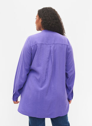 Lang skjorte med color-block , Purple Block, Model image number 1