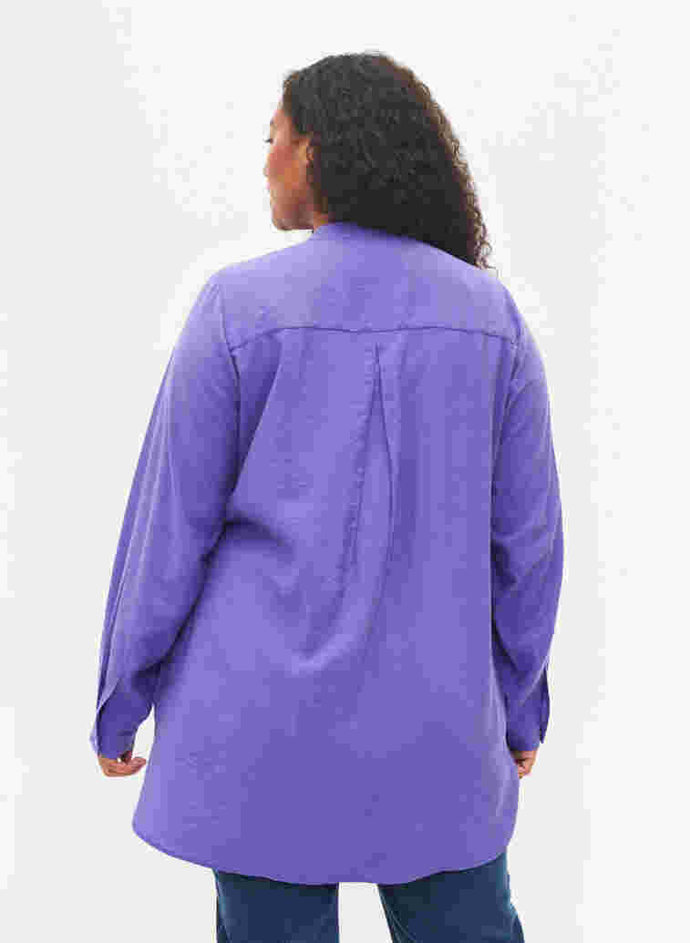 Lang skjorte med color-block , Purple Block, Model image number 1