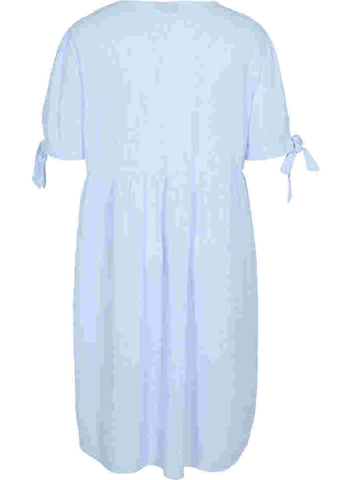 Stribet skjortekjole i bomuld , Blue Stripe, Packshot image number 1