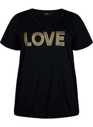 Bomulds t-shirt med folieprint, Black W. Love