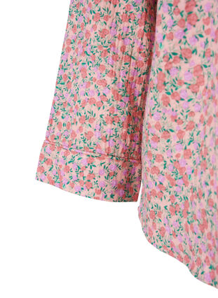 Bomulds natskjorte med blomsterprint, Powder Pink, Packshot image number 3