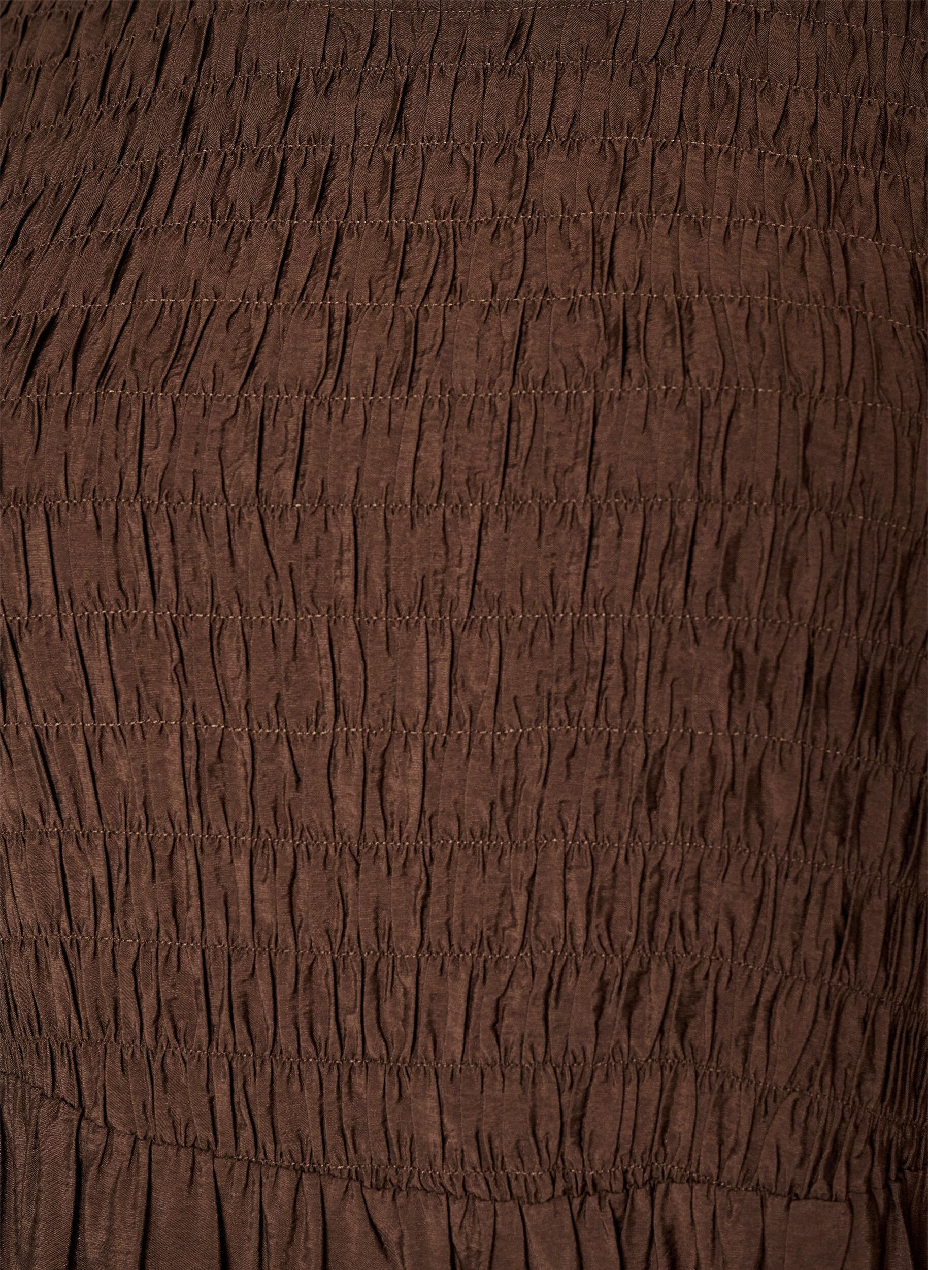 ZizziMidikjole i viskose med smock, Brun, Packshot image number 2