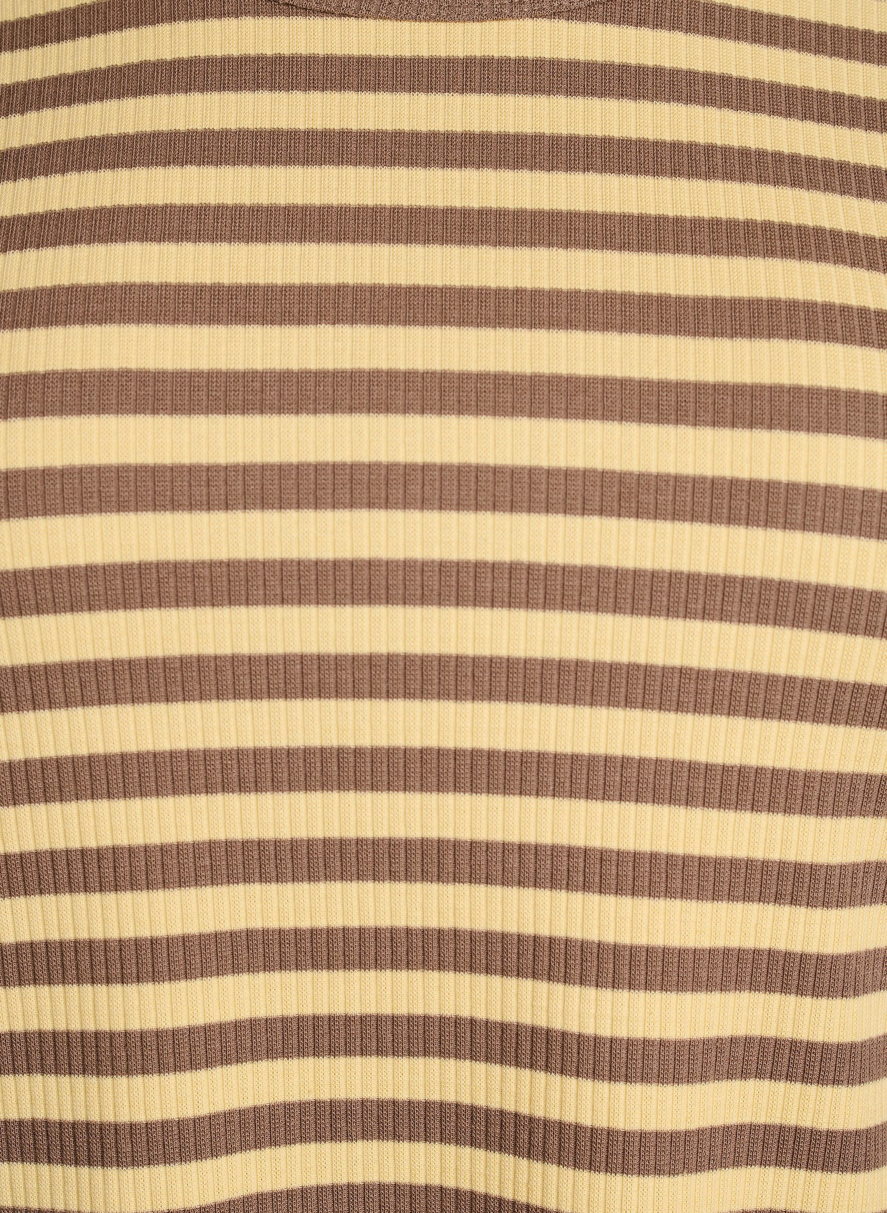 ZizziStribet bluse med lange &aelig;rmer, Brun, Packshot image number 2