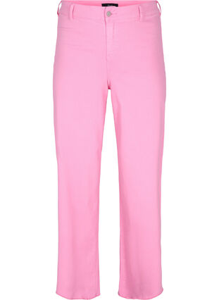 Flared jeans med høj talje, Pink, Packshot image number 0