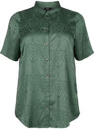 Lang skjorte med strukturmønster, Duck Green, Packshot