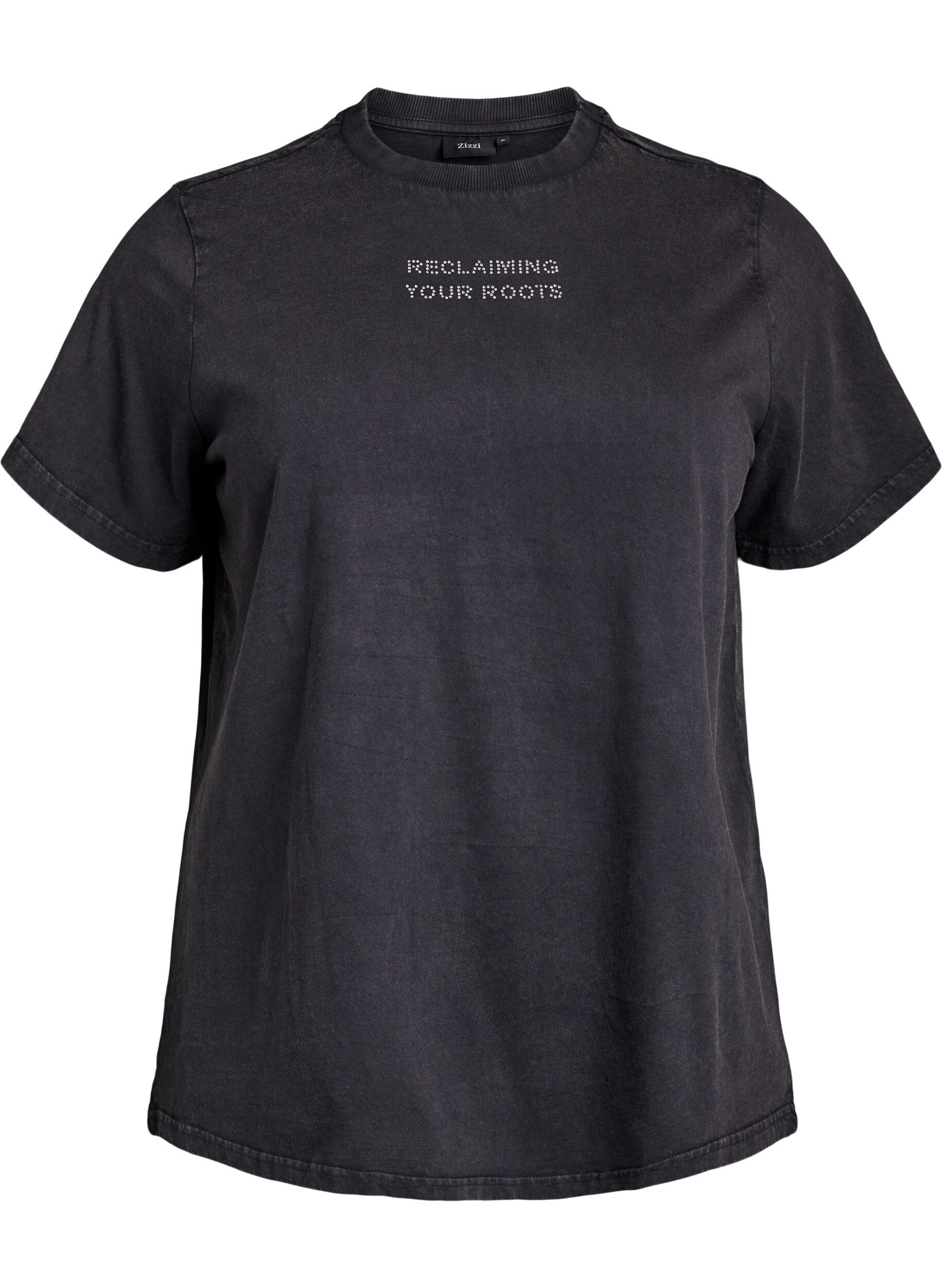 &Oslash;kologisk bomulds t-shirt med nitter