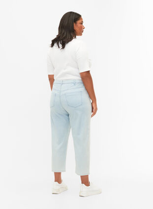 Straight fit Vera jeans med ankellængde, Light Blue Stripe, Model image number 1