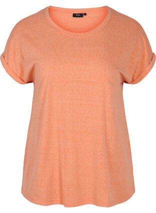Meleret bomulds t-shirt, Amberglow Melange, Packshot image number 0