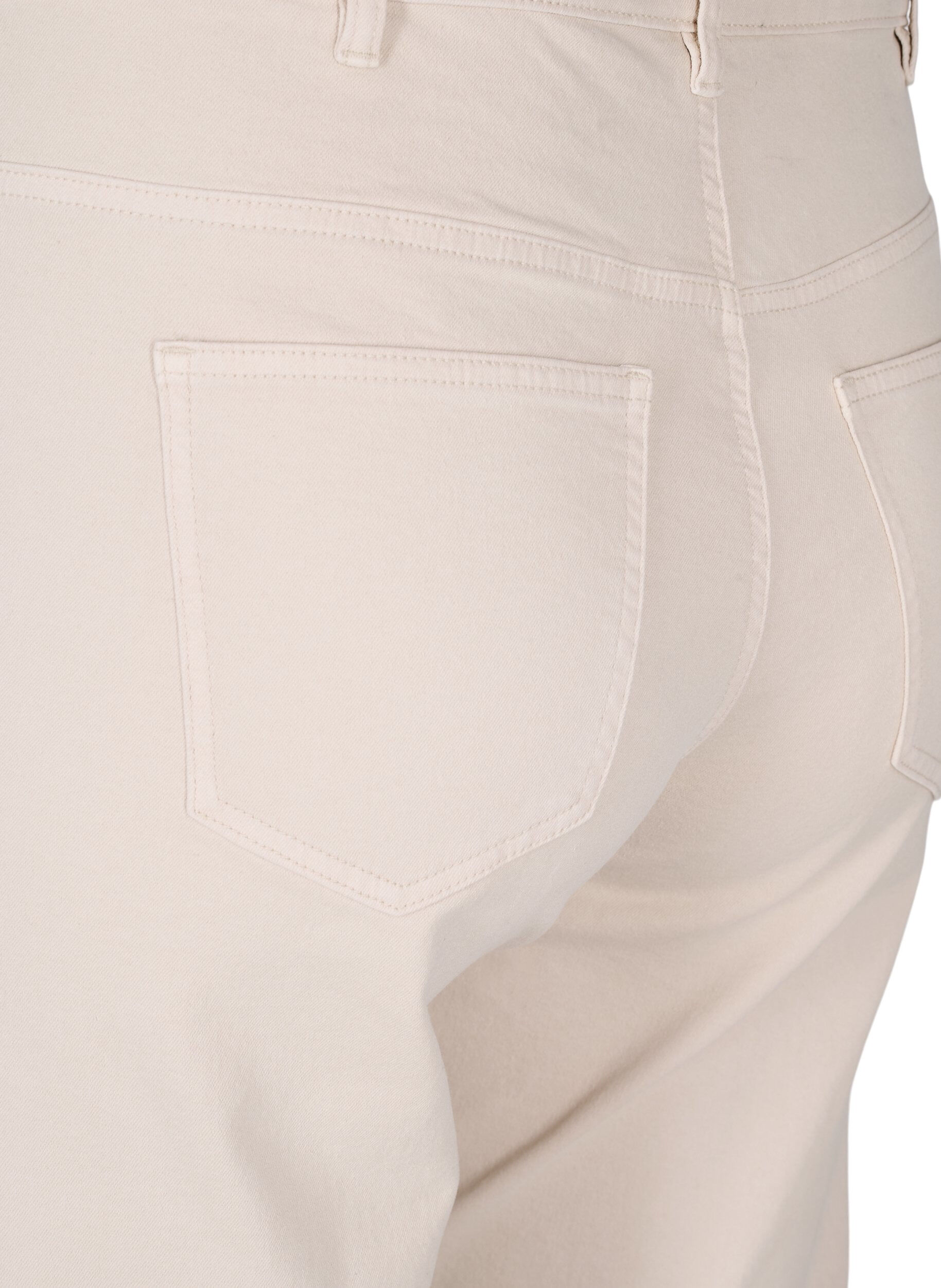 Zizzi Gemma jeans med h&oslash;j talje, Beige, Packshot image number 3