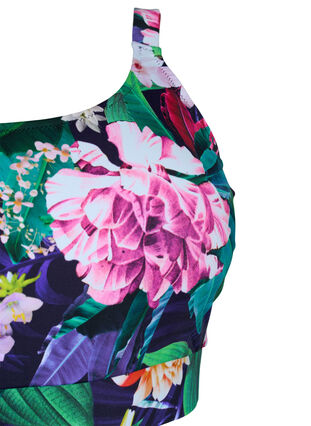 Bikini top med regulerbare skulderstropper, Flower Print, Packshot image number 2