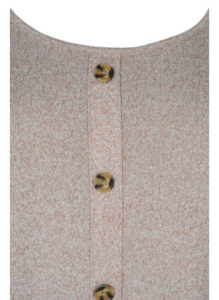 Bluse med knapper og 3/4 ærmer, Umber Melange, Packshot image number 2