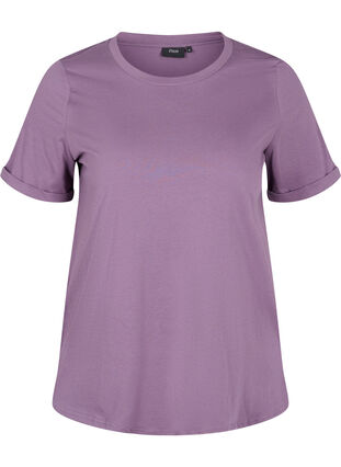 Basis t-shirt i bomuld, Vintage Violet, Packshot image number 0