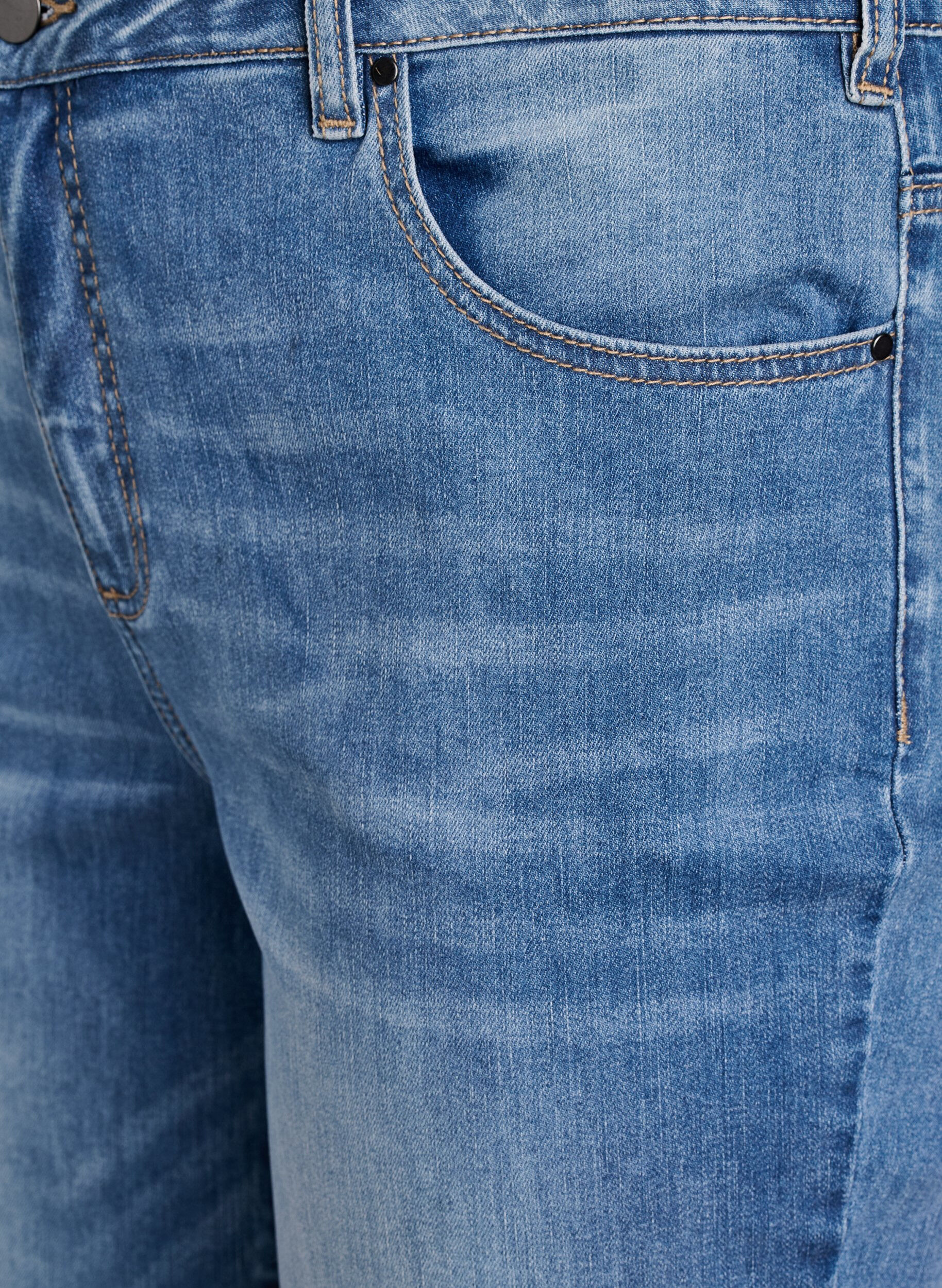 Zizzi7/8 jeans med opsm&oslash;g og h&oslash;j talje, Bl&aring;, Packshot image number 2