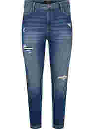 Ripped Amy jeans med super slim fit, Blue denim