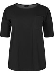 Bluse med 1/2 ærmer, Black