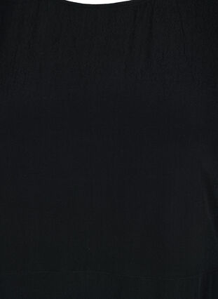 Lang bluse i viskose med høj slids, Black, Packshot image number 2