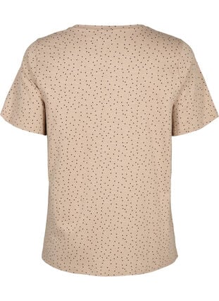 T-shirt i økologisk bomuld med prikker, Natural Dot, Packshot image number 1
