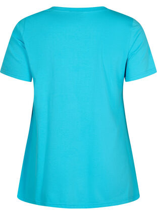 Bomulds t-shirt med korte ærmer, Blue Atoll Sunshine, Packshot image number 1