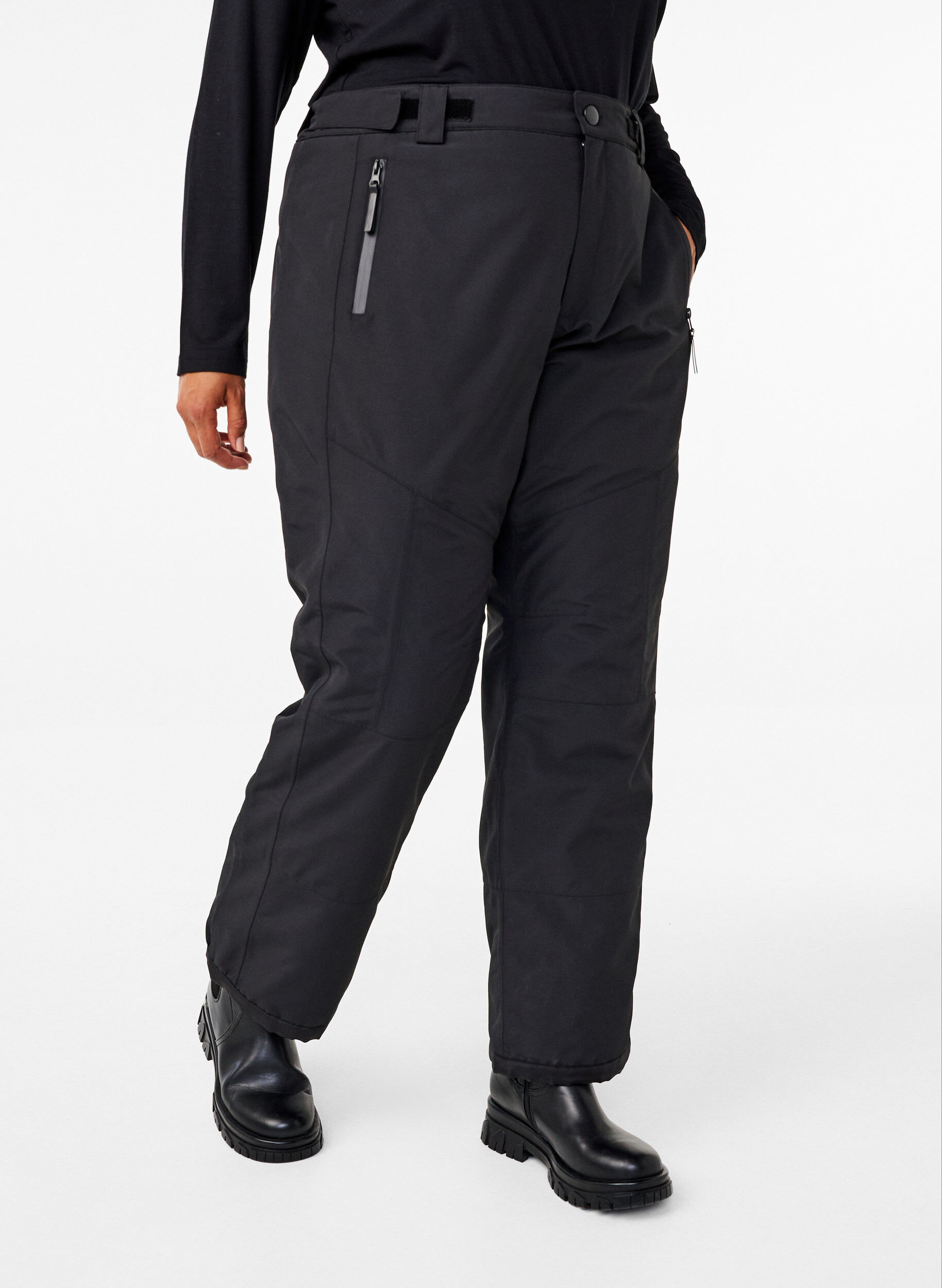 ZizziSkibukser med lommer og justerbar talje, Sort, Model image number 2