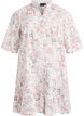 Kjole i bomuld med blomsterprint og broderie anglaise, Vanilla, Packshot image number 0