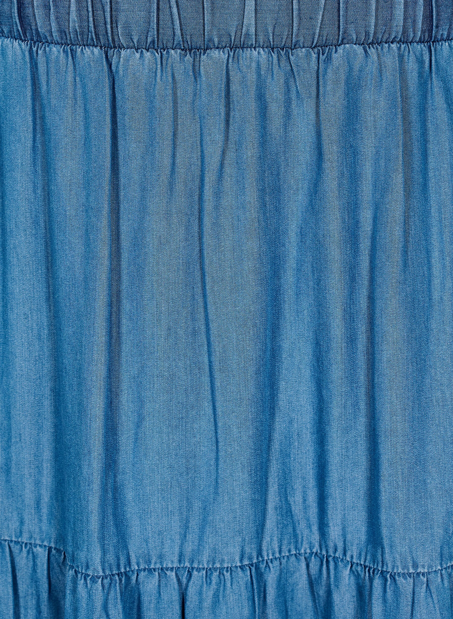 ZizziDenim maxinederdel med fl&aelig;ser, Bl&aring;, Packshot image number 2