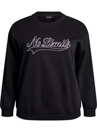 Sweatshirt med statement-detalje, Sort